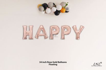 Picture of HAPPY Rose Gold Letters 34 Inch Foil Balloons