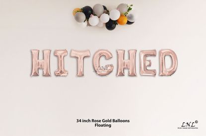 Picture of HITCHED Rose Gold Letters 34 Inch Foil Balloons
