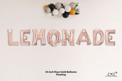 Picture of LEMONADE Rose Gold Letters 34 Inch Foil Balloons