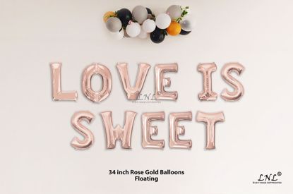 Picture of LOVE IS SWEET Rose Gold Letters 34 Inch Foil Balloons