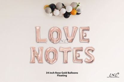Picture of LOVE NOTES Rose Gold Letters 34 Inch Foil Balloons