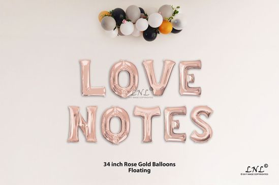 Picture of LOVE NOTES Rose Gold Letters 34 Inch Foil Balloons