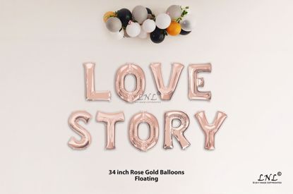 Picture of LOVE STORY Rose Gold Letters 34 Inch Foil Balloons