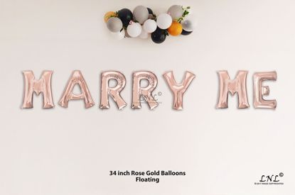 Picture of MARRY ME Rose Gold Letters 34 Inch Foil Balloons