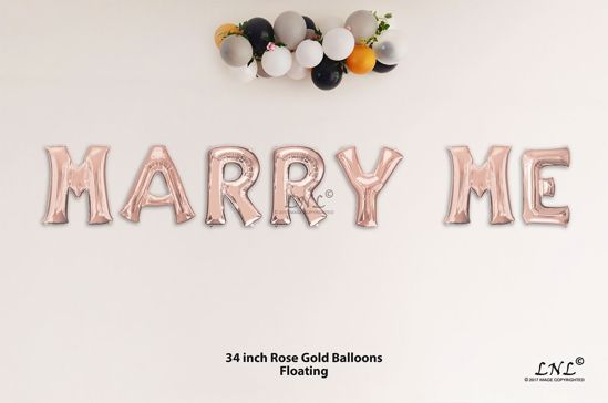 Picture of MARRY ME Rose Gold Letters 34 Inch Foil Balloons