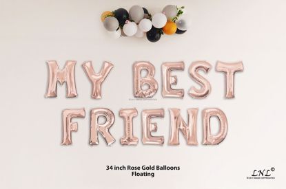 Picture of MY BEST FRIEND Rose Gold Letters 34 Inch Foil Balloons