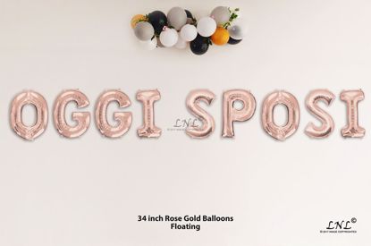Picture of OGGI SPOSI Rose Gold Letters 34 Inch Foil Balloons