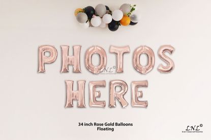 Picture of PHOTOS HERE Rose Gold Letters 34 Inch Foil Balloons