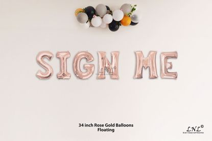 Picture of SIGN ME Rose Gold Letters 34 Inch Foil Balloons