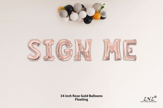 Picture of SIGN ME Rose Gold Letters 34 Inch Foil Balloons