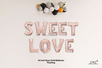Picture of SWEET LOVE Rose Gold Letters 34 Inch Foil Balloons