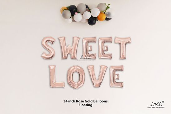 Picture of SWEET LOVE Rose Gold Letters 34 Inch Foil Balloons