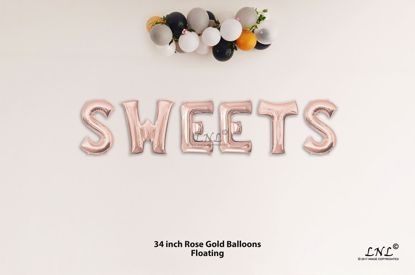 Picture of SWEETS Rose Gold Letters 34 Inch Foil Balloons