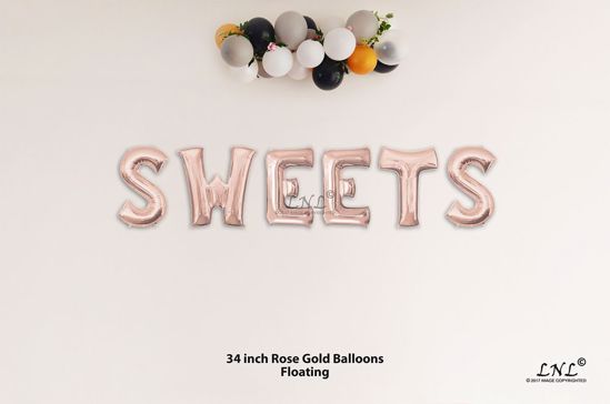 Picture of SWEETS Rose Gold Letters 34 Inch Foil Balloons