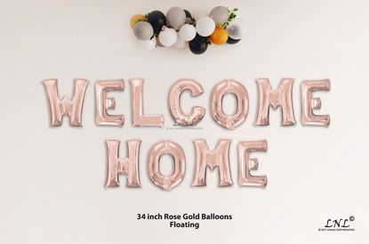 Picture of WELKOME HOME Rose Gold Letters 34 Inch Foil Balloons