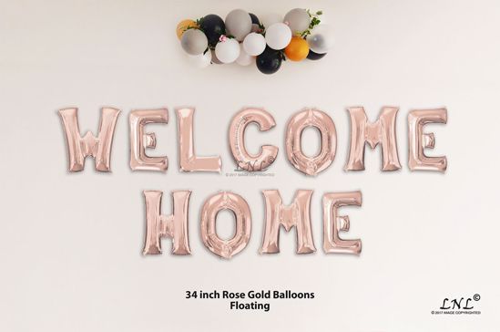 Picture of WELKOME HOME Rose Gold Letters 34 Inch Foil Balloons