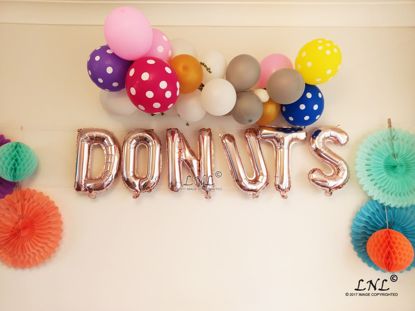 Picture of DONUTS Rose Gold Silver Letter Balloons