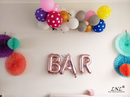 Picture of BAR Rose Gold Silver Letter Balloons