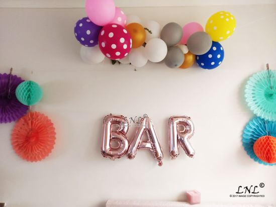 Picture of BAR Rose Gold Silver Letter Balloons