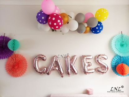 Picture of CAKES Rose Gold Silver Letter Balloons