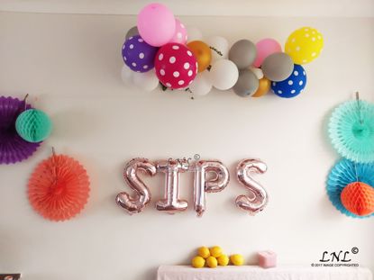 Picture of SIPS  Rose Gold Silver Letter Balloons