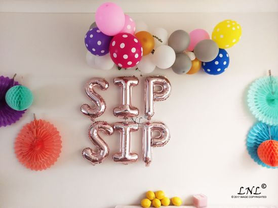 Picture of SIP SIP  Rose Gold Silver Letter Balloons