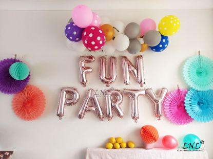 Picture of FUN PARTY  Rose Gold Silver Letter Balloons