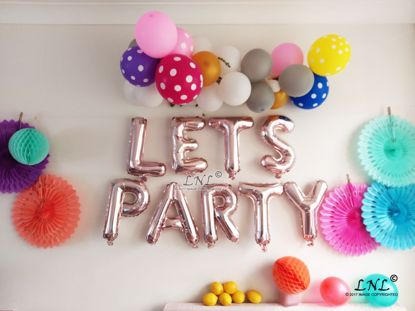 Picture of LETS PARTY  Rose Gold Silver Letter Balloons