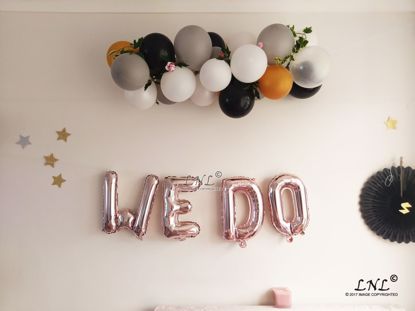 Picture of WE DO Rose Gold Silver Letter Balloons