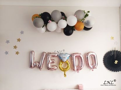 Picture of WE DO  RING Rose Gold Silver Letter Balloons