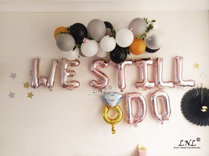 Picture of WE STILL DO  RING Rose Gold Silver Letter Balloons