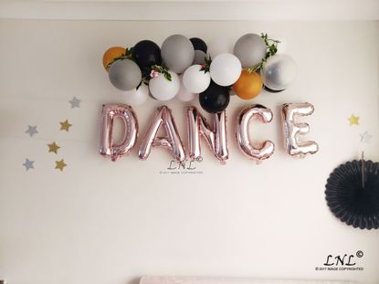 Picture of DANCE Rose Gold Silver Letter Balloons