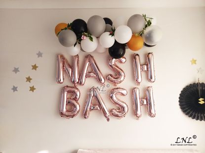Picture of NASH BASH Rose Gold Silver Letter Balloons