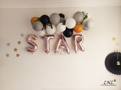Picture of STARS Rose Gold Silver Letter Balloons
