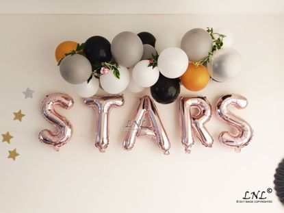 Picture of STARS   Rose Gold Silver Letter Balloons