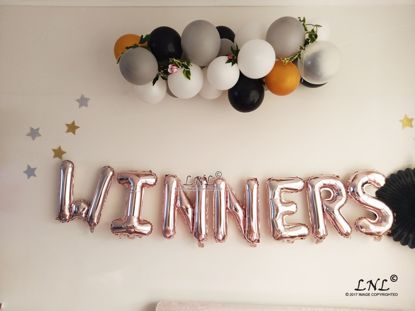 Picture of WINNERS   Rose Gold Silver Letter Balloons