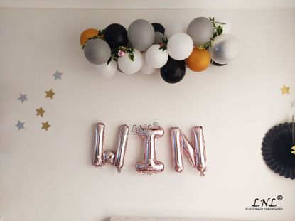 Picture of WIN Rose Gold Silver Letter Balloons