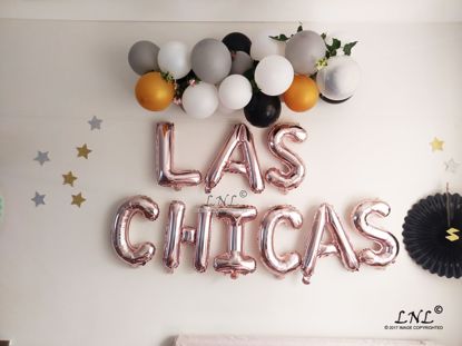 Picture of LAS CHICAS Rose Gold Silver Letter Balloons