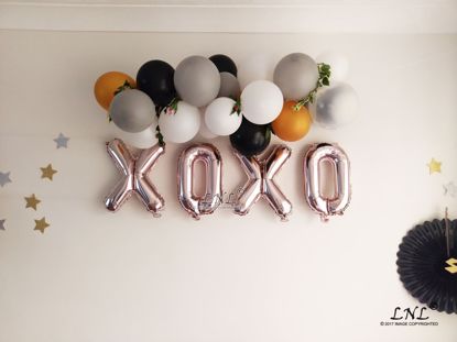 Picture of XOXO Rose Gold Silver Letter Balloons
