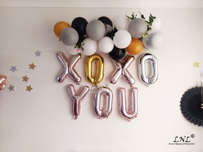Picture of XOXO YOU Rose Gold Silver Letter Balloons