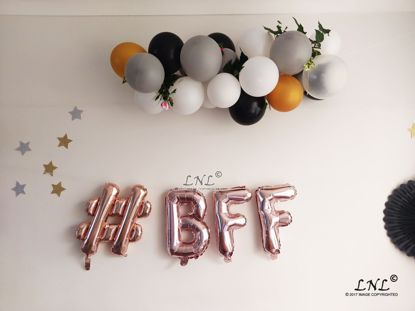 Picture of #BFF Rose Gold Silver Letter Balloons