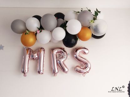Picture of MRS Rose Gold Silver Letter Balloons