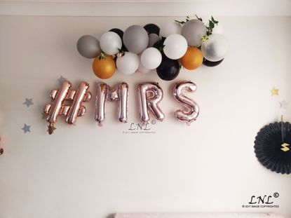 Picture of # MRS Rose Gold Silver Letter Balloons