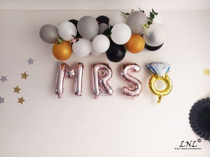Picture of MRS  RING Rose Gold Silver Letter Balloons