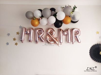 Picture of MR & MR Rose Gold Silver Letter Balloons