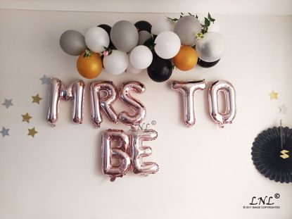 Picture of MRS TO BE Rose Gold Silver Letter Balloons