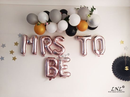Picture of MRS TO BE Rose Gold Silver Letter Balloons