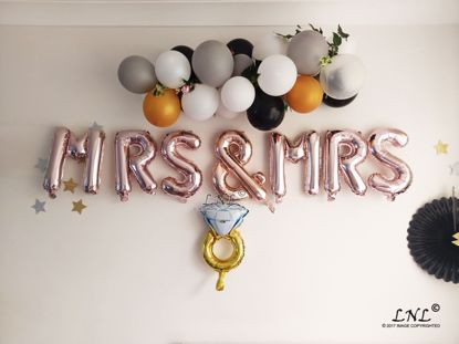Picture of MRS TO BE  RING Rose Gold Silver Letter Balloons