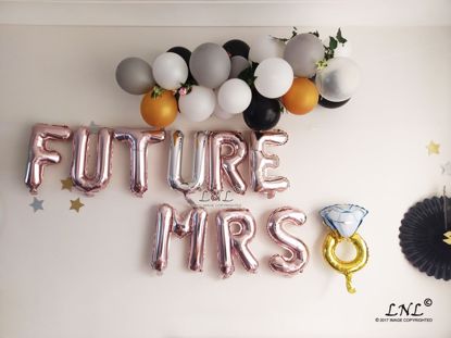 Picture of FUTURE MRS RING Rose Gold Silver Letter Balloons