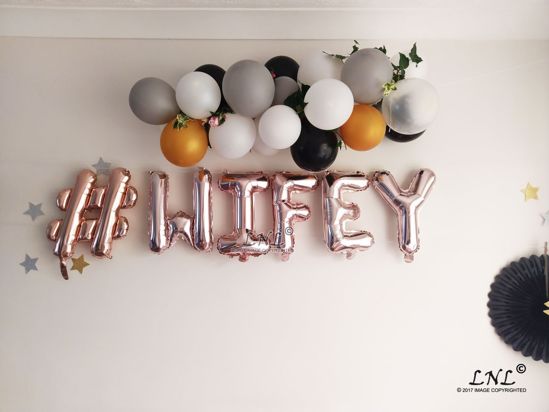 Picture of # WIFEY Rose Gold Silver Letter Balloons